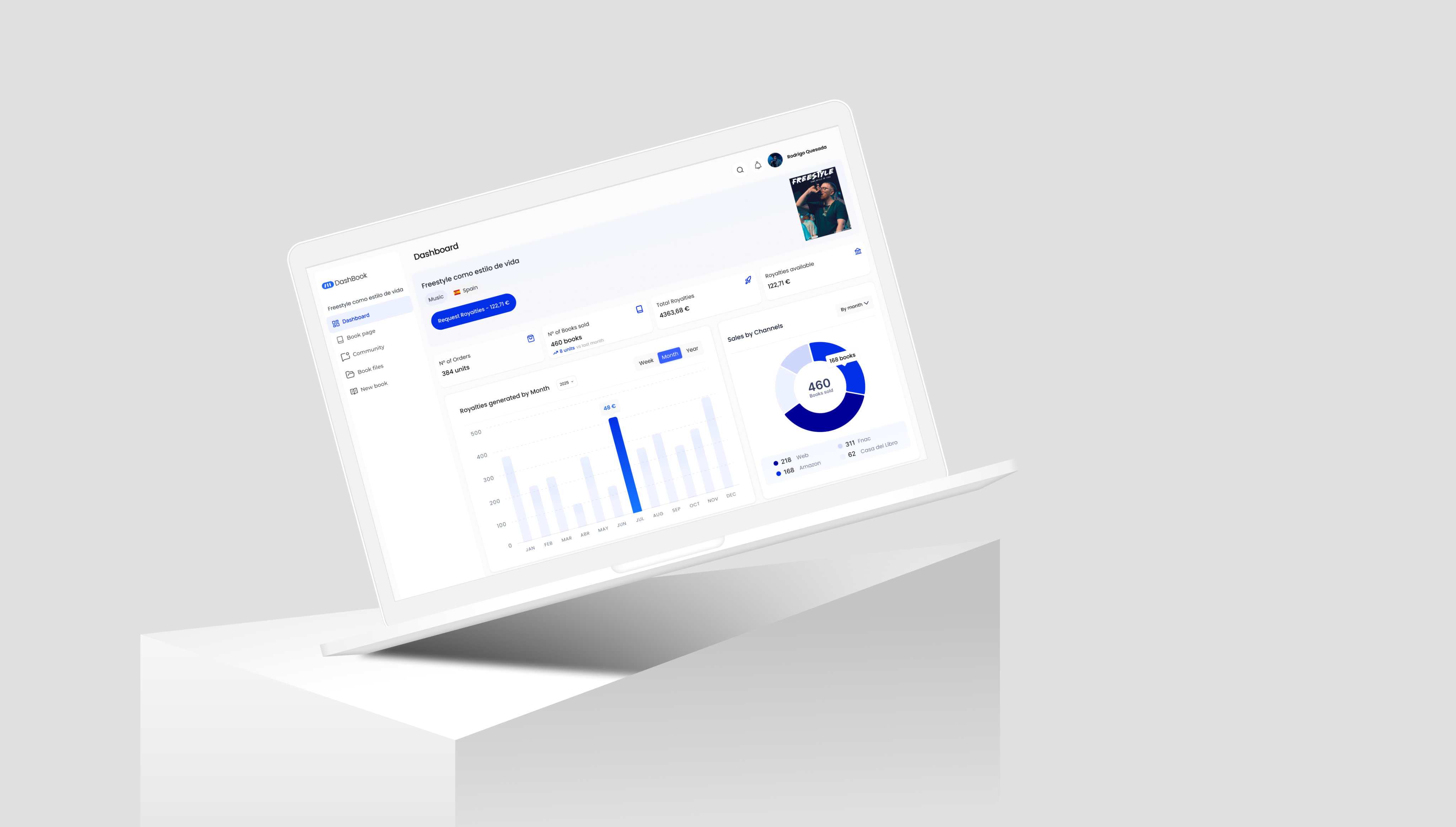 blurry photo of sunset over ocean with logo on top